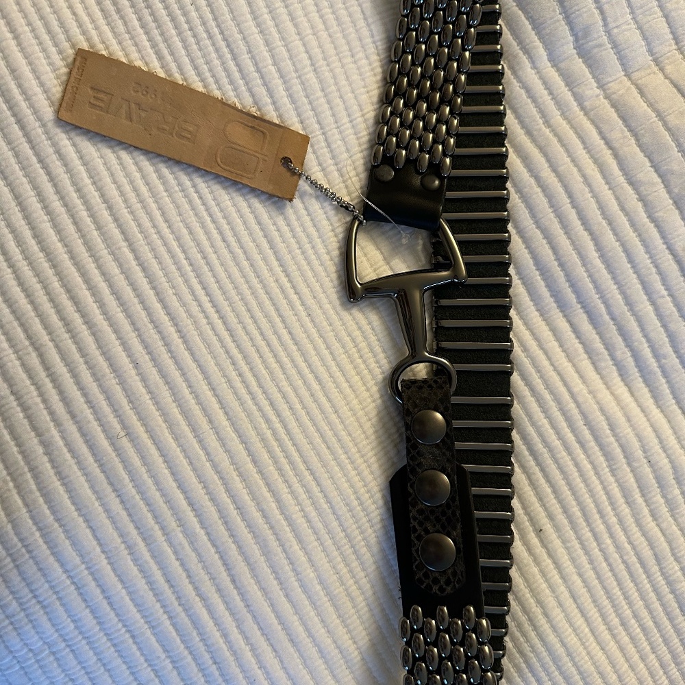 Beautiful leather and metal belt